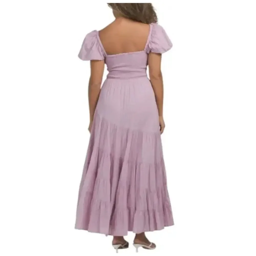 NEW FREE PEOPLE Sundrenched Smocked Puff Sleeve Maxi Dress Size Medium